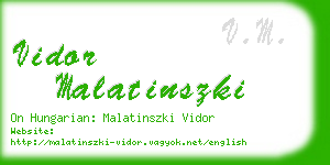 vidor malatinszki business card